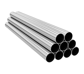 Nickel alloy pipes stacked for manufacturing and distribution